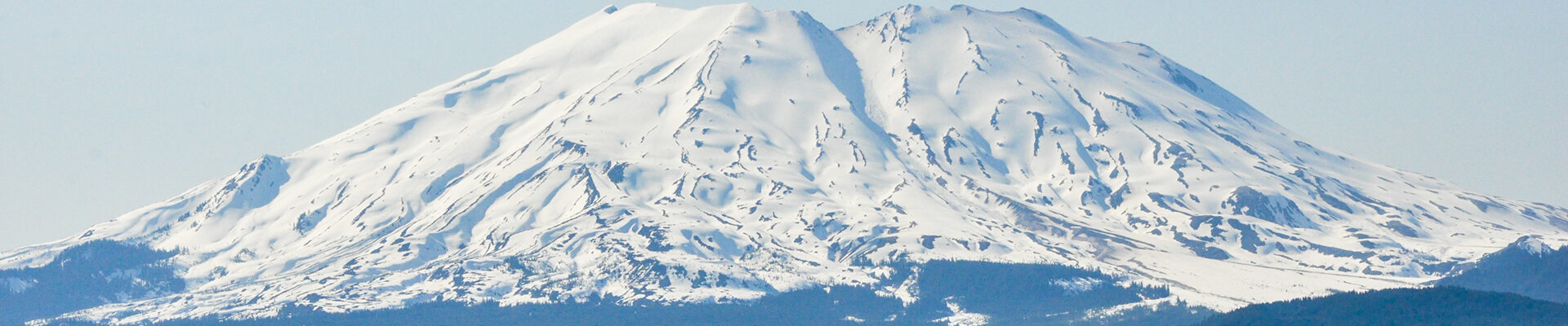 Mt St Helens covered in snow